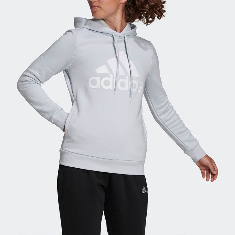 (WMNS) Adidas Loungewear Essentials Logo Fleece Hoodie 'Grey' H07890 sold by KicksCrew product image thumbnail 4