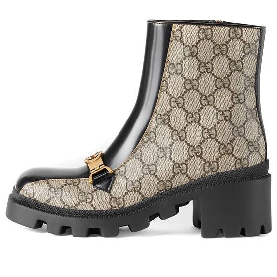 (WMNS) Gucci Horesbit Interlocking G ankle boots 'Black Ebony' 670412-2OQ50-9763 sold by KicksCrew