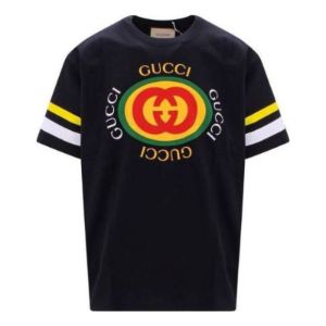 Gucci GG Logo Print Cotton T-Shirts 'Black' 616036-XJFFU-1152 sold by KicksCrew