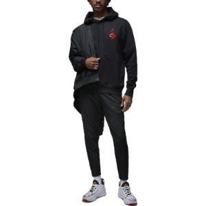 KicksCrew Air Jordan Luka Logo Pullover Hoodie 'Black Red' DZ3512