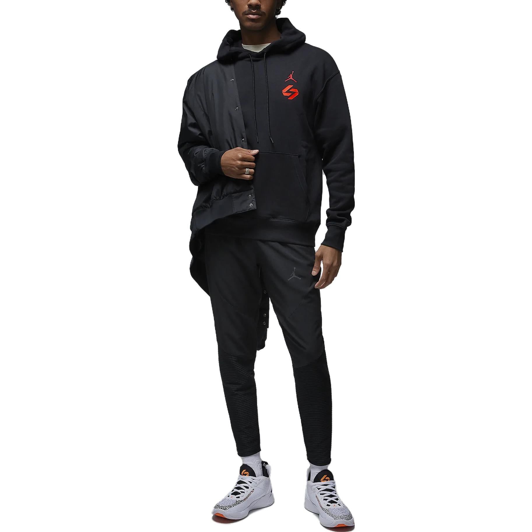 Air Jordan Luka Logo Pullover Hoodie 'Black Red' DZ3512-011 sold by KicksCrew product image thumbnail 3