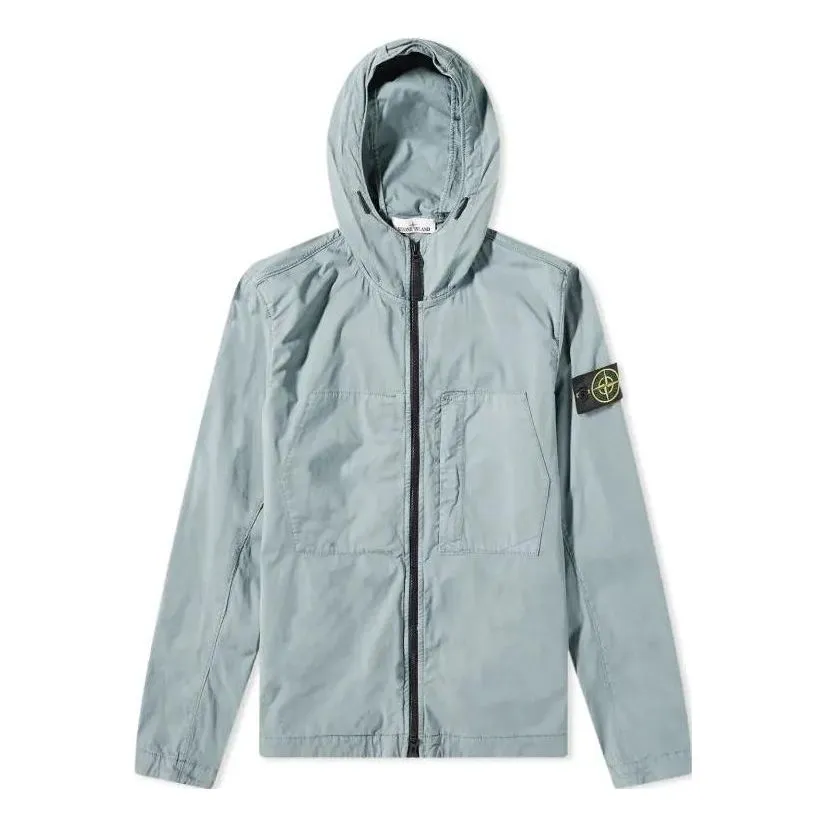 STONE ISLAND Supima Cotton Twill Stretch Hooded Jacket 'Sky Blue' 781543310-V0041 sold by KicksCrew