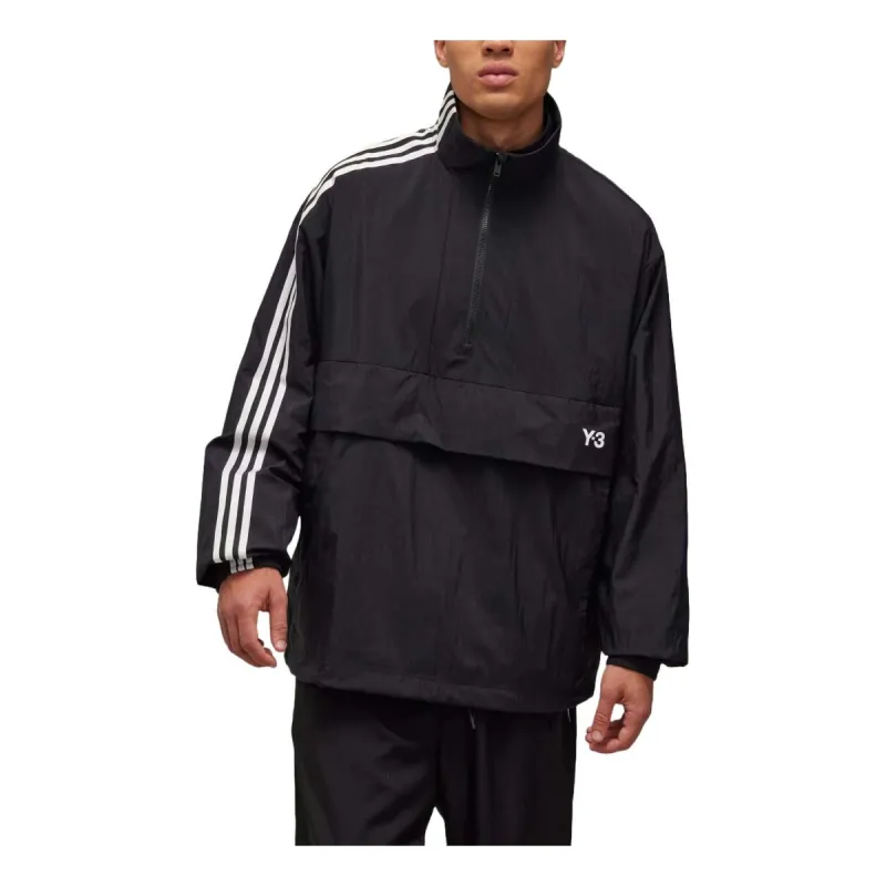 adidas Y-3 3-Stripes Nylon Shell 1/2 Zip Jacket 'Black' JD9796 sold by KicksCrew