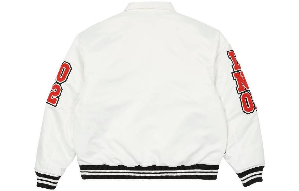 Palace FW22 SSatin Varsity Jacket 'White' P23JK024 sold by KicksCrew product image thumbnail 2