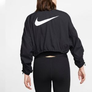(WMNS) Nike Swoosh Woven Jacket 'Navy White' CJ3774-010 sold by KicksCrew