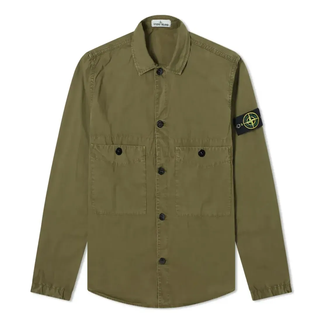 STONE ISLAND Two Pocket Overshirt 'Olive Green' 7415110WN-V0158 sold by KicksCrew