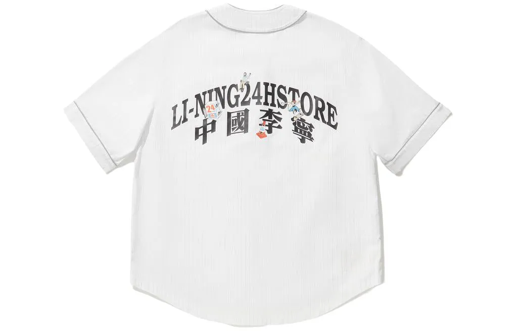 Li-Ning x Phil Hackett Graphic Baseball Shirt 'White' AFDU255-2 sold by KicksCrew product image thumbnail 2