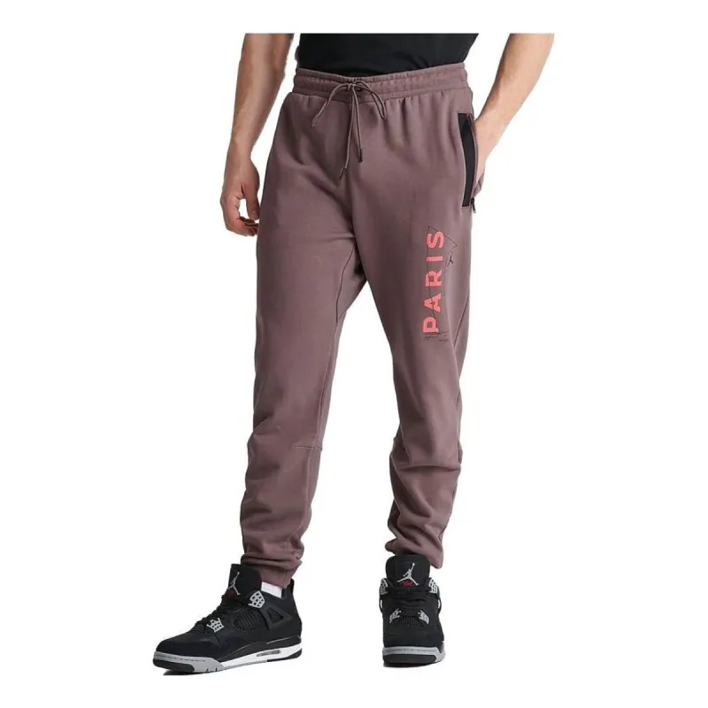 Air Jordan x Paris Saint-Germain Fleece Pants 'Plum Eclipse Crimson' DM3094-291 sold by KicksCrew