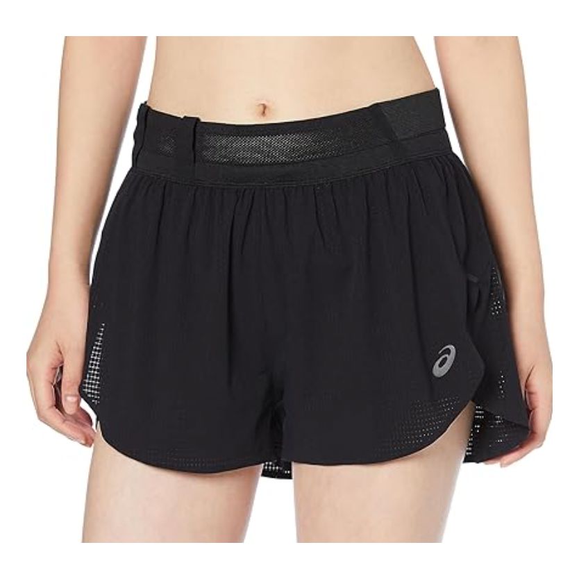 (WMNS) Asics Metarun Split Shorts 'Black' 2012C858-001 sold by KicksCrew