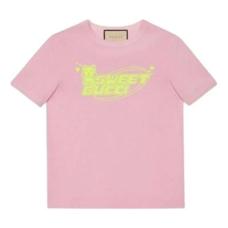 (WMNS) Gucci Cotton Jersey T-Shirt 'Pink' 723566-XJGDD-5904 sold by KicksCrew