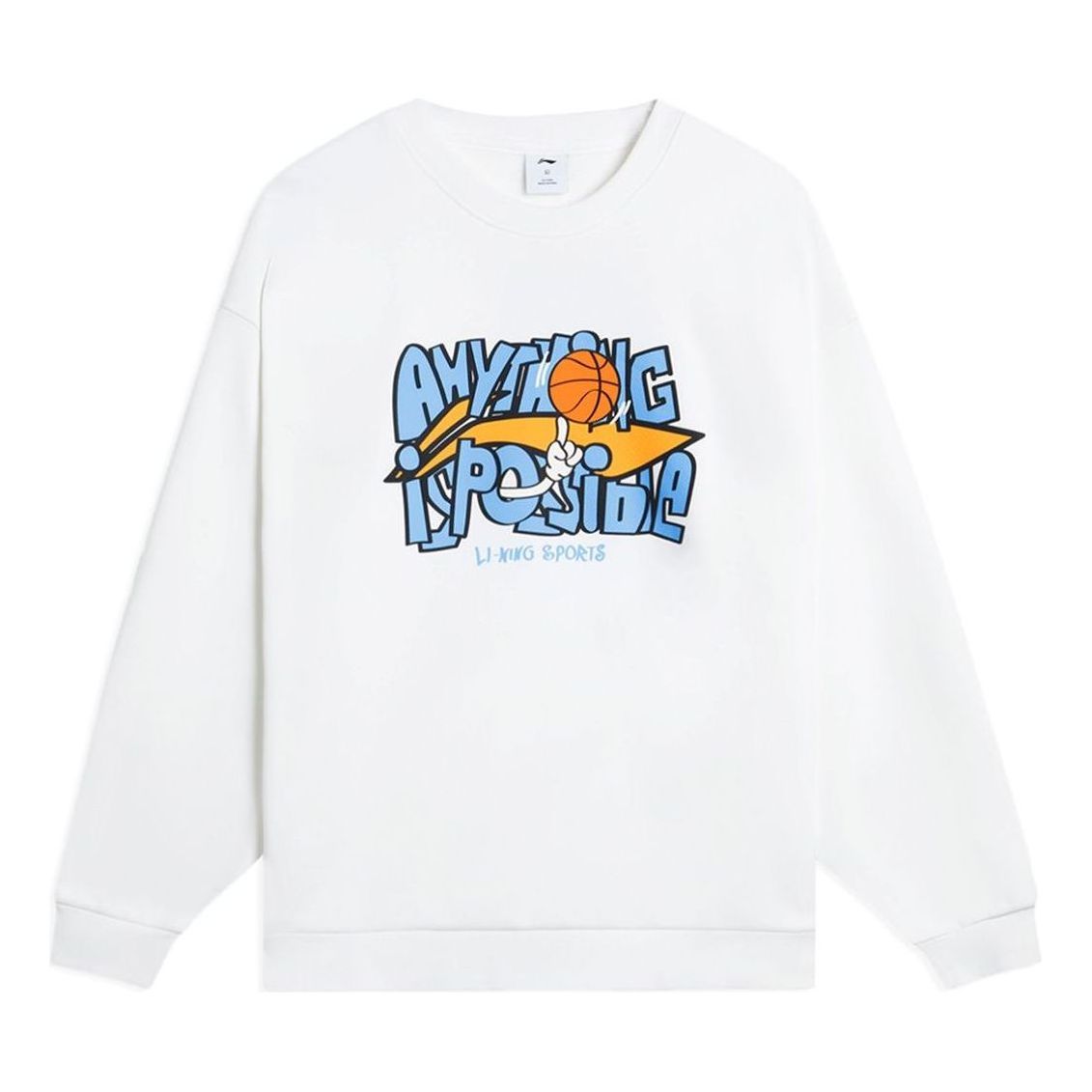 Li-Ning Hoops Comic Graphic Sweatshirt 'White' AWDSG95-1 sold by KicksCrew