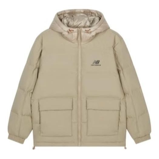 New Balance Warm Hooded Casual Down Jacket 'Beige' AMJ24358-TWD sold by KicksCrew