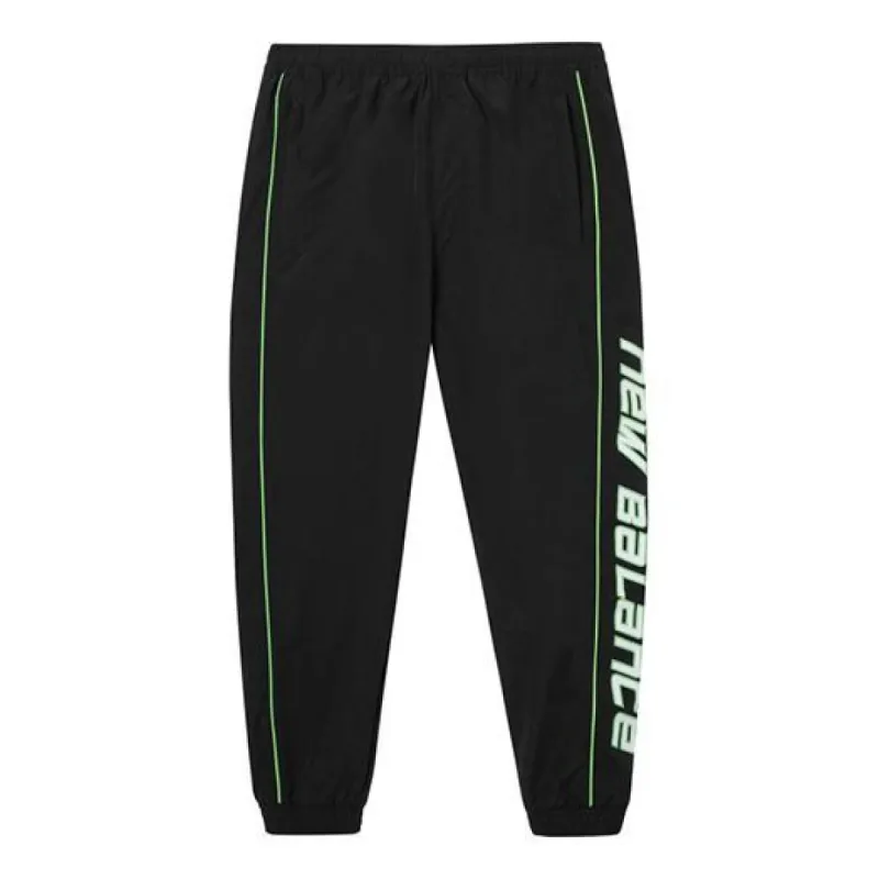 New Balance Trendy Apparel Pants 'Black Green' AMP03322-BK made by New Balance