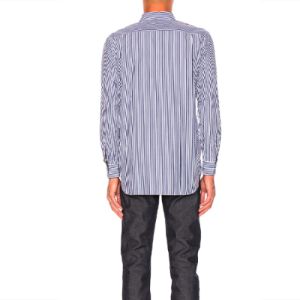 COMME des GARCONS PLAY Black Emblem Striped Button Down 'Blue' AZ-B008-051-1 sold by KicksCrew