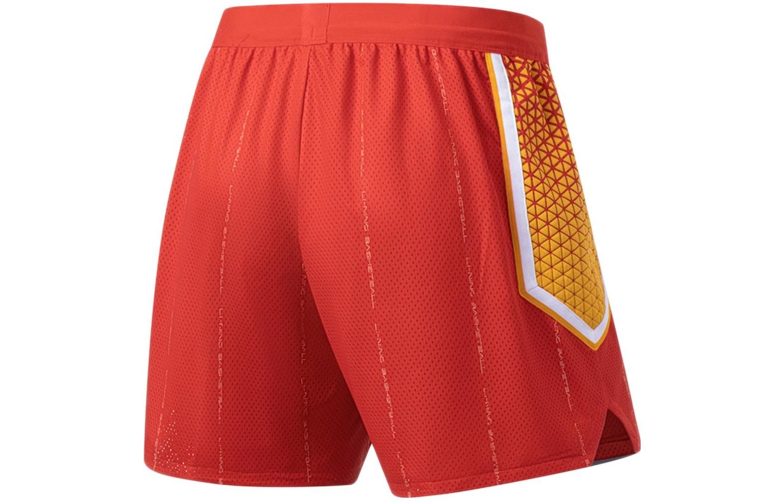 Li-Ning Graphic Basketball Shorts 'Red Yellow' AAPS479-2 sold by KicksCrew product image thumbnail 2