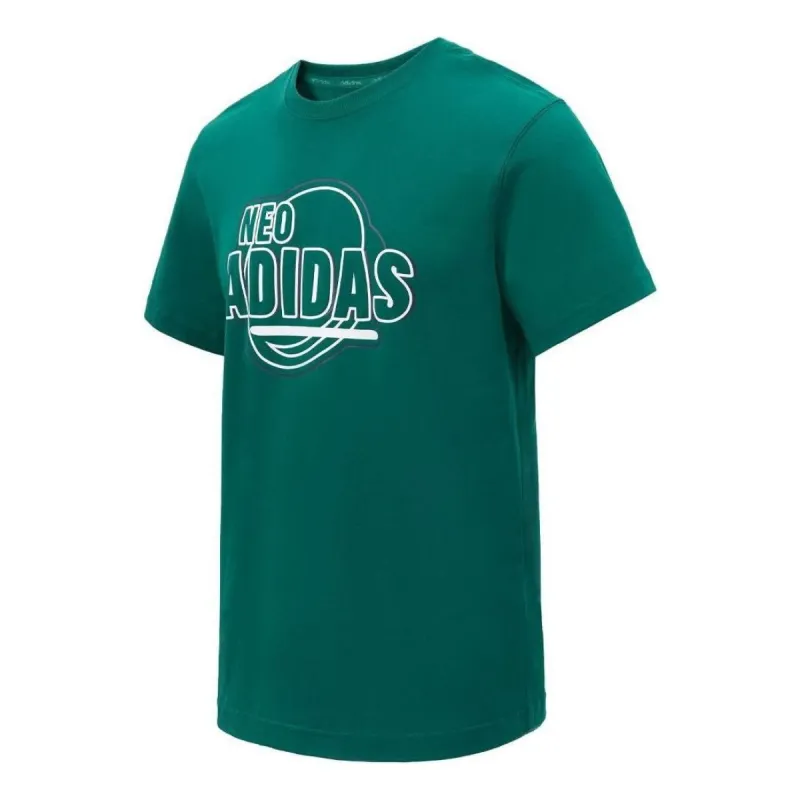adidas Neo Graphic T-Shirt 'Green White' JD1433 sold by KicksCrew