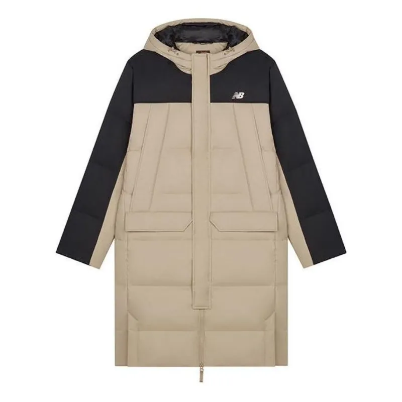 New Balance Winter Long Down Jacket 'Beige Black' AMJ33338-INC sold by KicksCrew