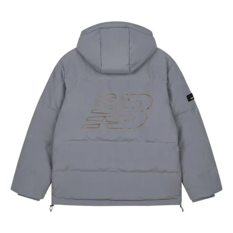New Balance NB Logo Winter Down Jacket 'Light Grey' AMJ33339-TTM sold by KicksCrew