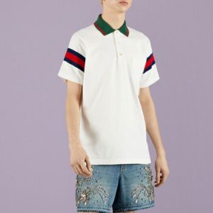 Gucci Cotton Jersey Polo With Web 'White' 713997-XJETR-9088