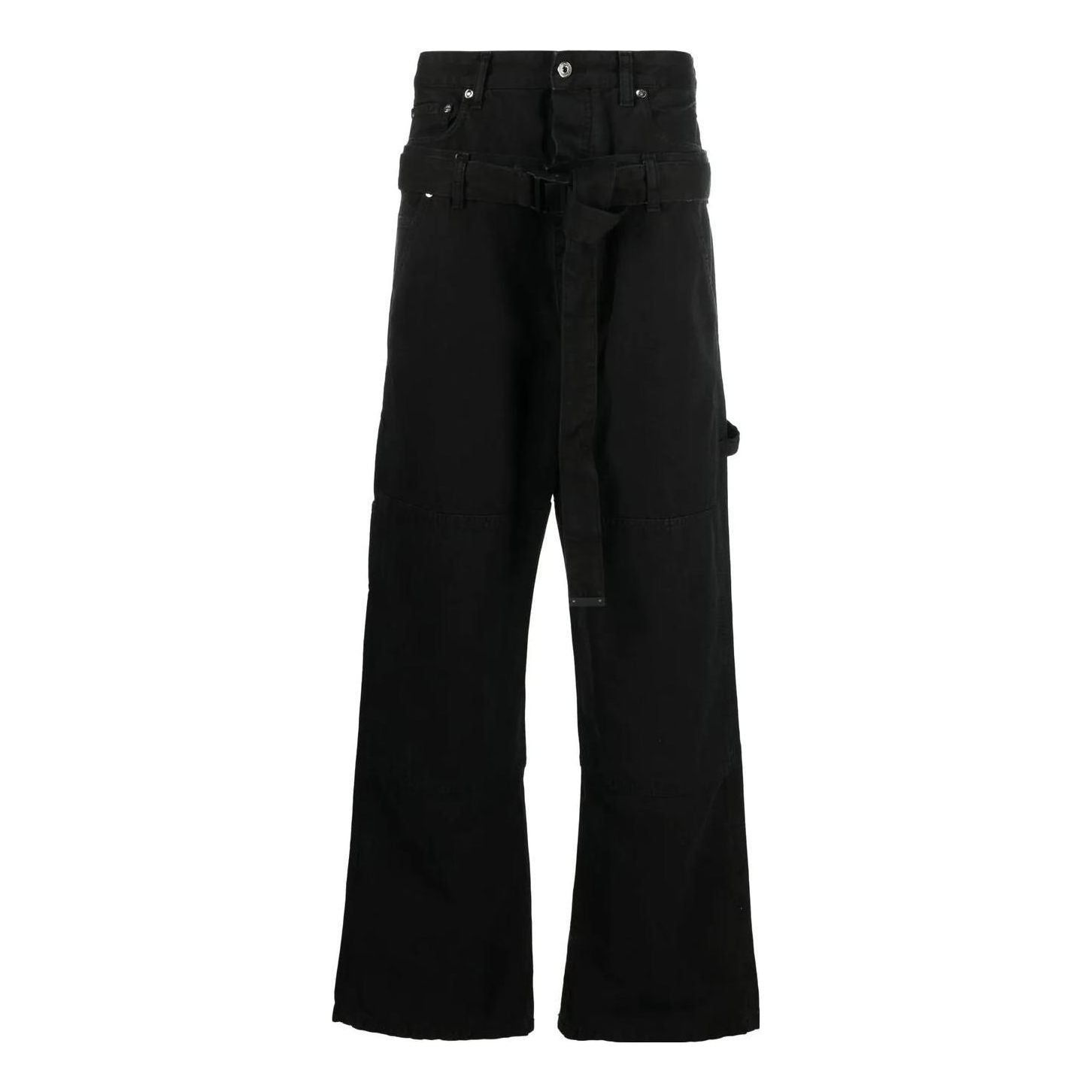 Off-White Wave Off Canvas Double Over Pant 'Black' OMCE035S23FAB0011010 sold by KicksCrew
