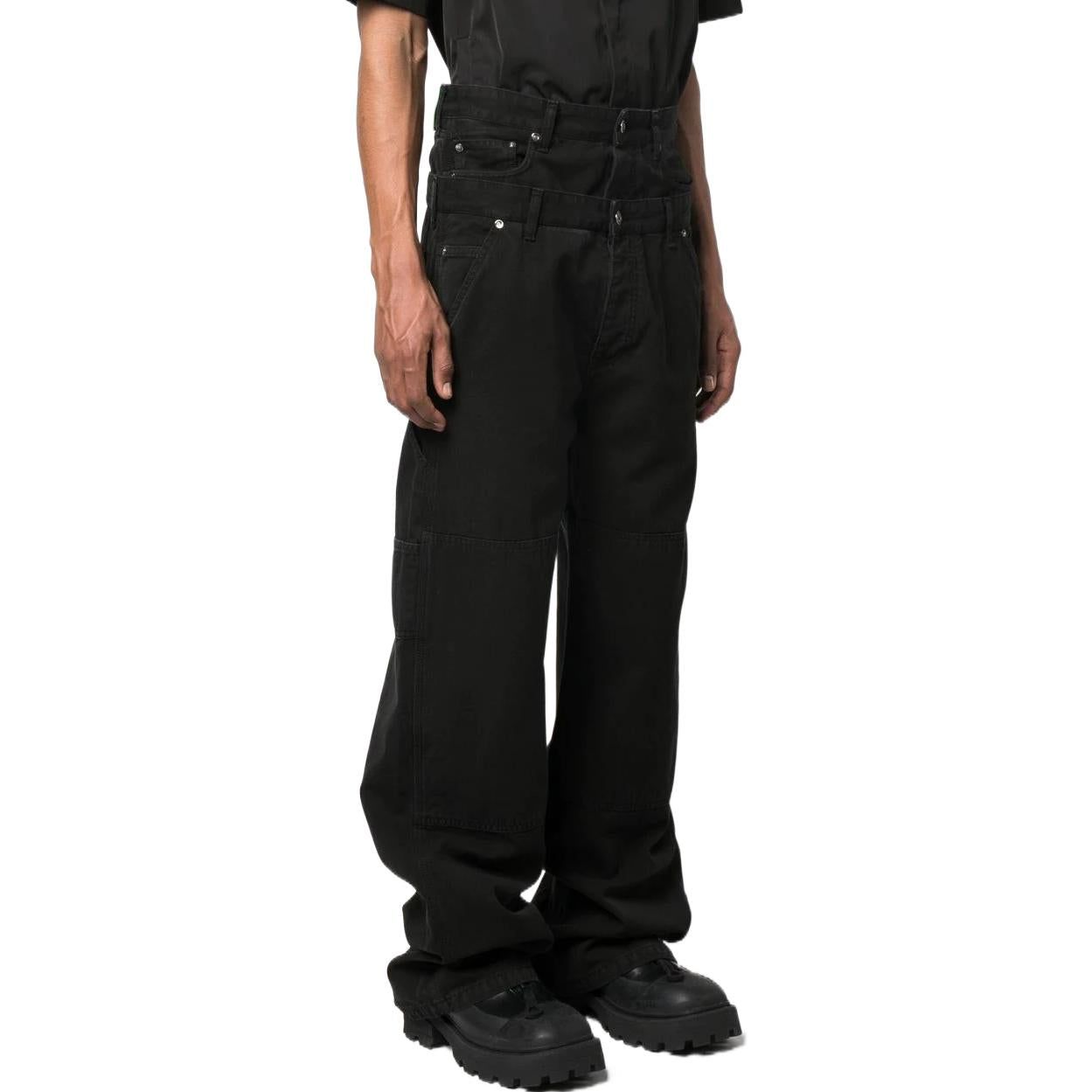 Off-White Wave Off Canvas Double Over Pant 'Black' OMCE035S23FAB0011010 sold by KicksCrew product image thumbnail 4