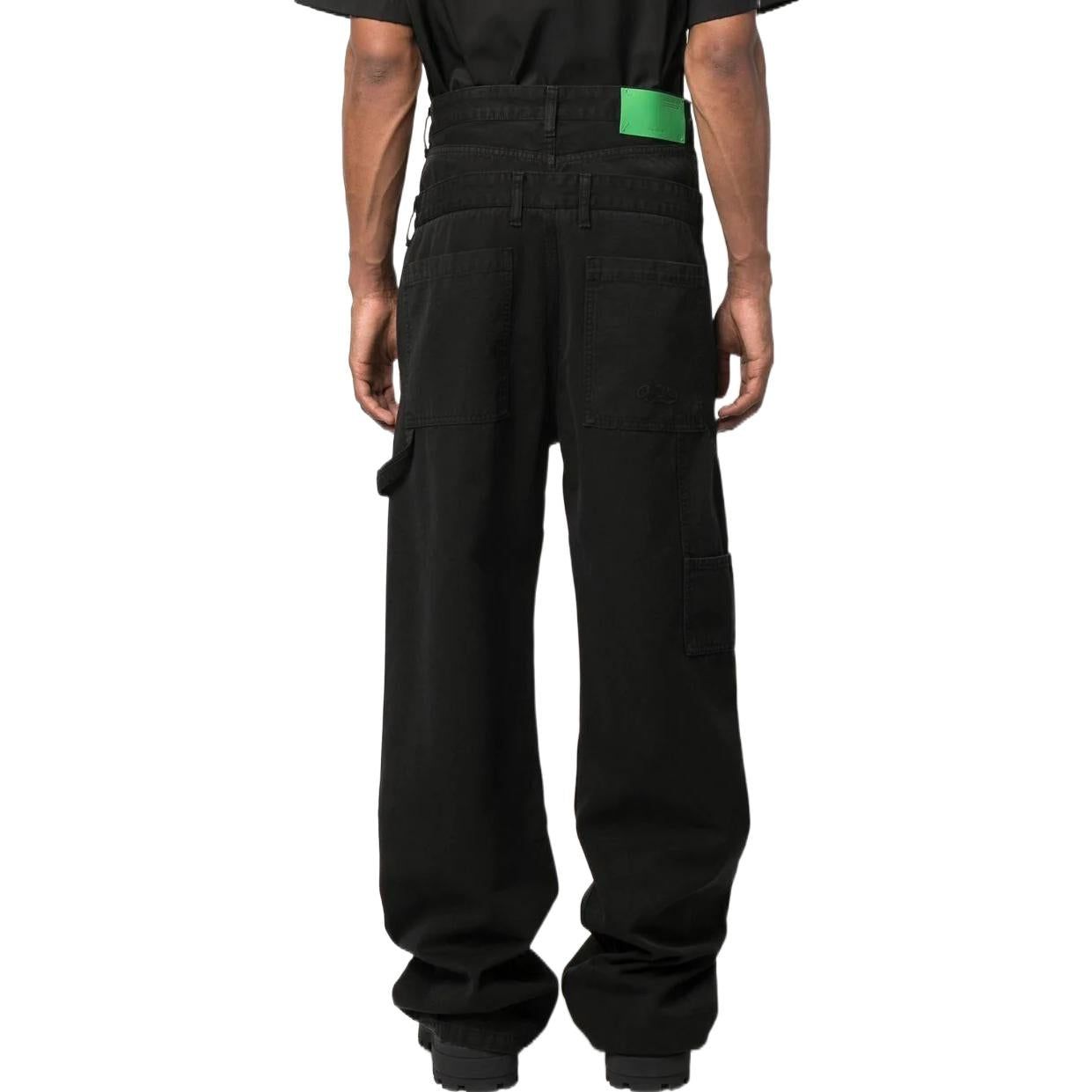 Off-White Wave Off Canvas Double Over Pant 'Black' OMCE035S23FAB0011010 sold by KicksCrew product image thumbnail 3