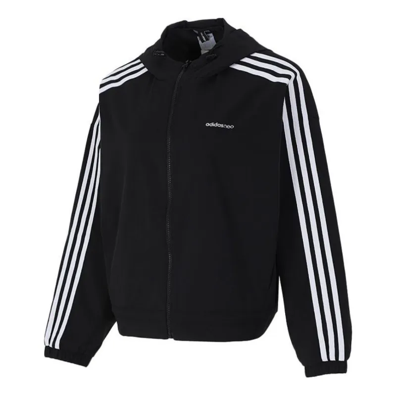 (WMNS) Adidas Neo SS Track Top Jackets 'Black White' H18578 sold by KicksCrew