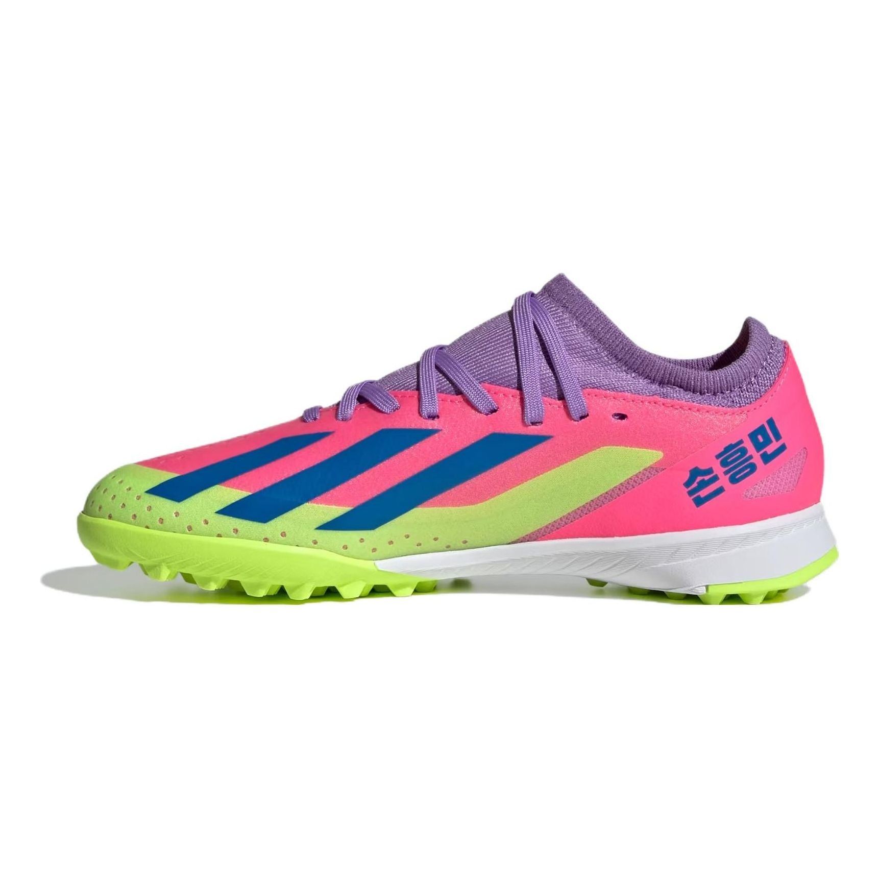 (GS) Adidas X Crazyfast Son.3 Turf Boots 'Lucid Pink Lemon Bright Royal' ID2629 sold by KicksCrew
