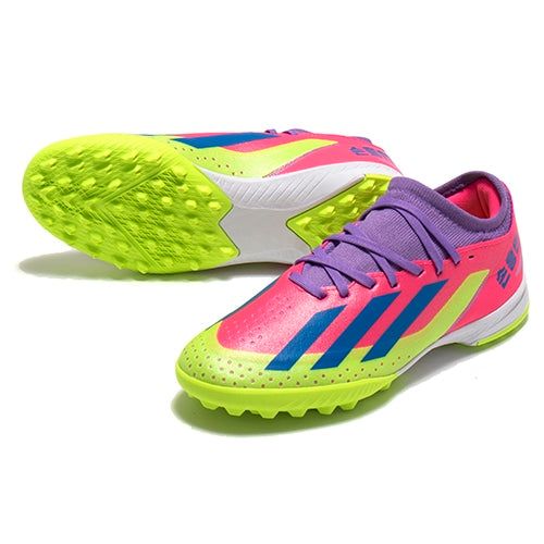 (GS) Adidas X Crazyfast Son.3 Turf Boots 'Lucid Pink Lemon Bright Royal' ID2629 sold by KicksCrew product image thumbnail 2