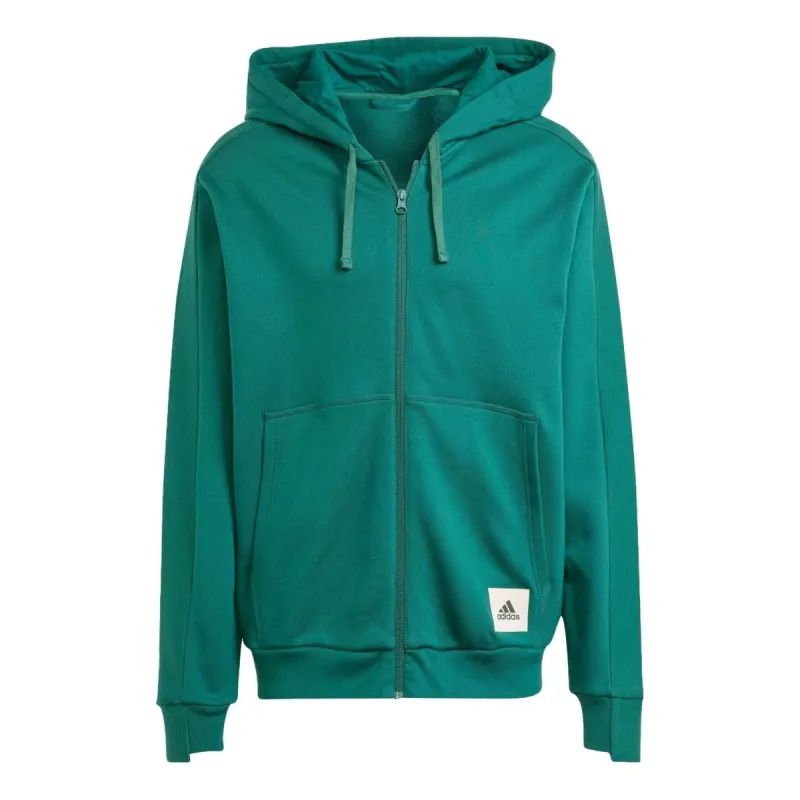 adidas Lounge French Terry Full-Zip Sweatshirt 'Collegiate Green' IQ3427 sold by KicksCrew