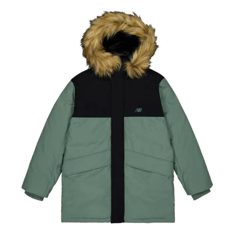 New Balance Warm Long Parka Jacket 'Green Black' AMJ33330-DKJ sold by KicksCrew