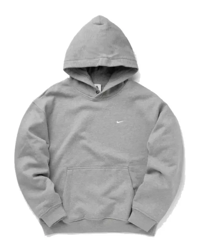 Nike Sportswear Solo Swoosh Fleece Pullover Hoodie 'Grey' FN3348-063 sold by KicksCrew
