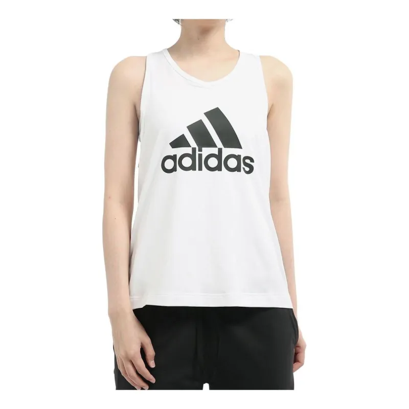 (WMNS) Adidas D2M Logo Tank 'White Black' CZ4386 sold by KicksCrew