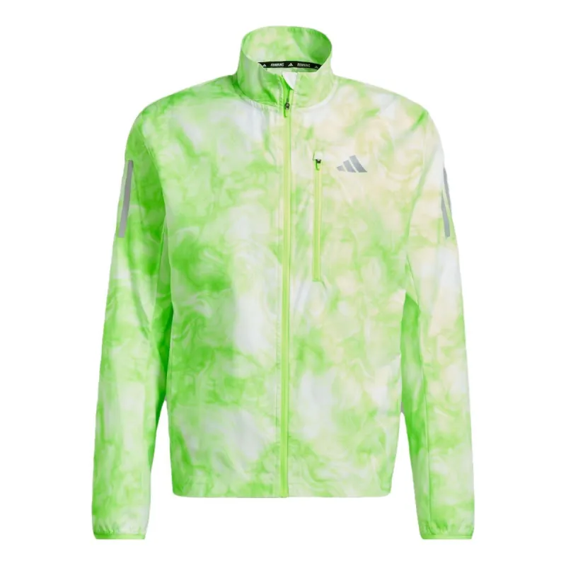 Adidas Own The Run Allover Print Jacket 'Green White' IL4797 sold by KicksCrew