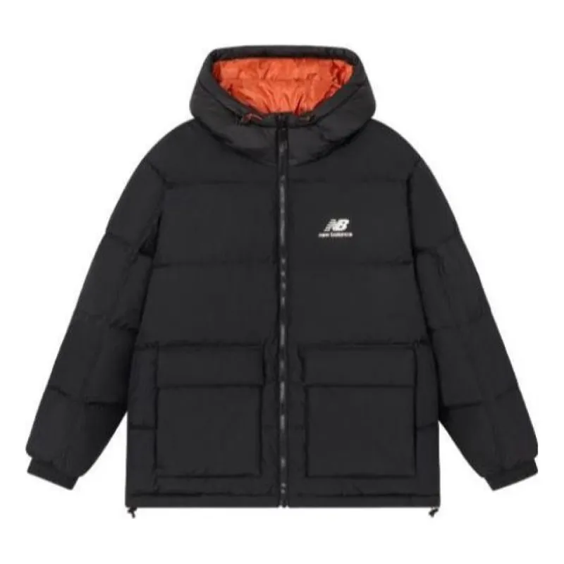 New Balance Soft Alpine Icon Down Jacket 'Black Orange' AMJ24358-BK sold by KicksCrew