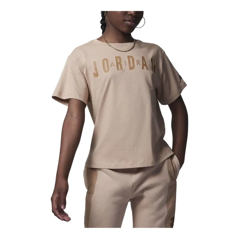 (GS) Air Jordan Post Up Boxy T-Shirt 'Beige' FV3272-200 sold by KicksCrew