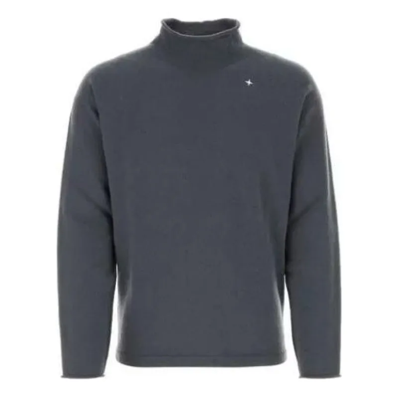 STONE ISLAND Wool-Blend Rol Neck Jumper 'Grey' 7915549GA-V0062 sold by KicksCrew