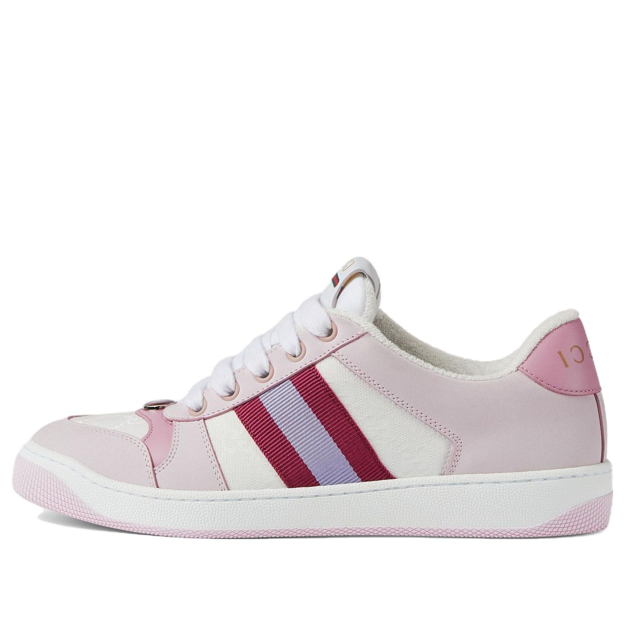 (WMNS) GUCCI Screener Low-Top Sneakers 'White Pink' 677423-HVKI0-9090 sold by KicksCrew