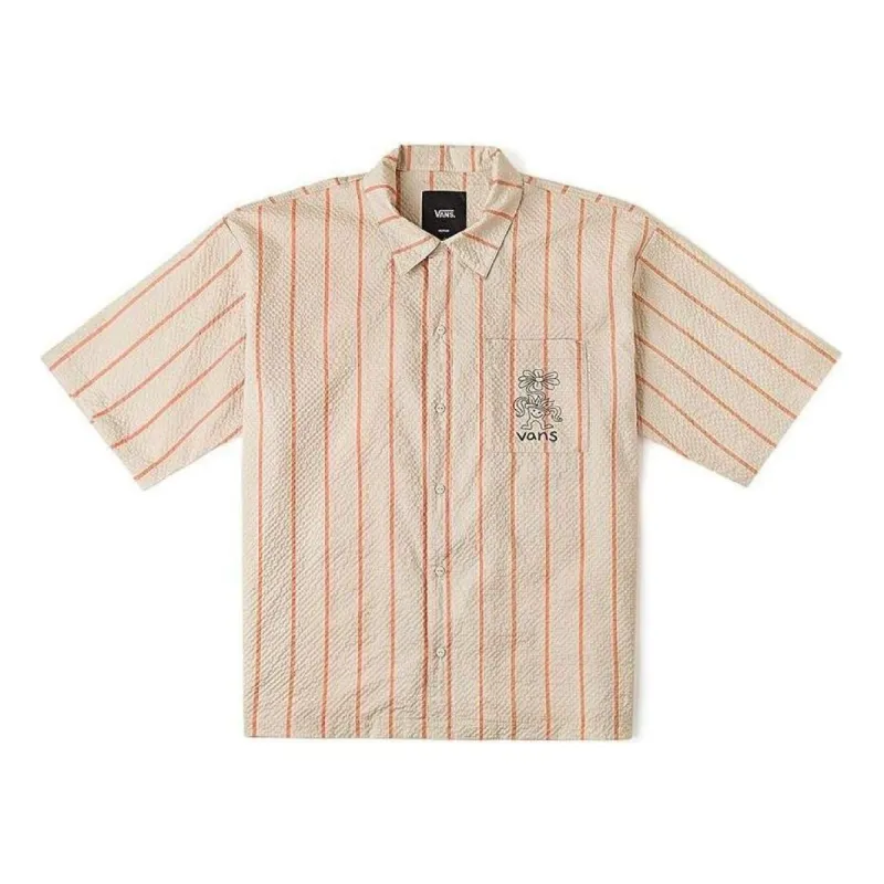 Vans Stripe Short-sleeved Shirts 'Orange Tan' VN000GTKCW9 sold by KicksCrew