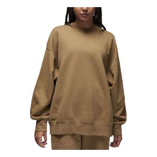(WMNS) Air Jordan Flight Fleece Crewneck Sweatshirt 'Brown' FB5116-395 sold by KicksCrew