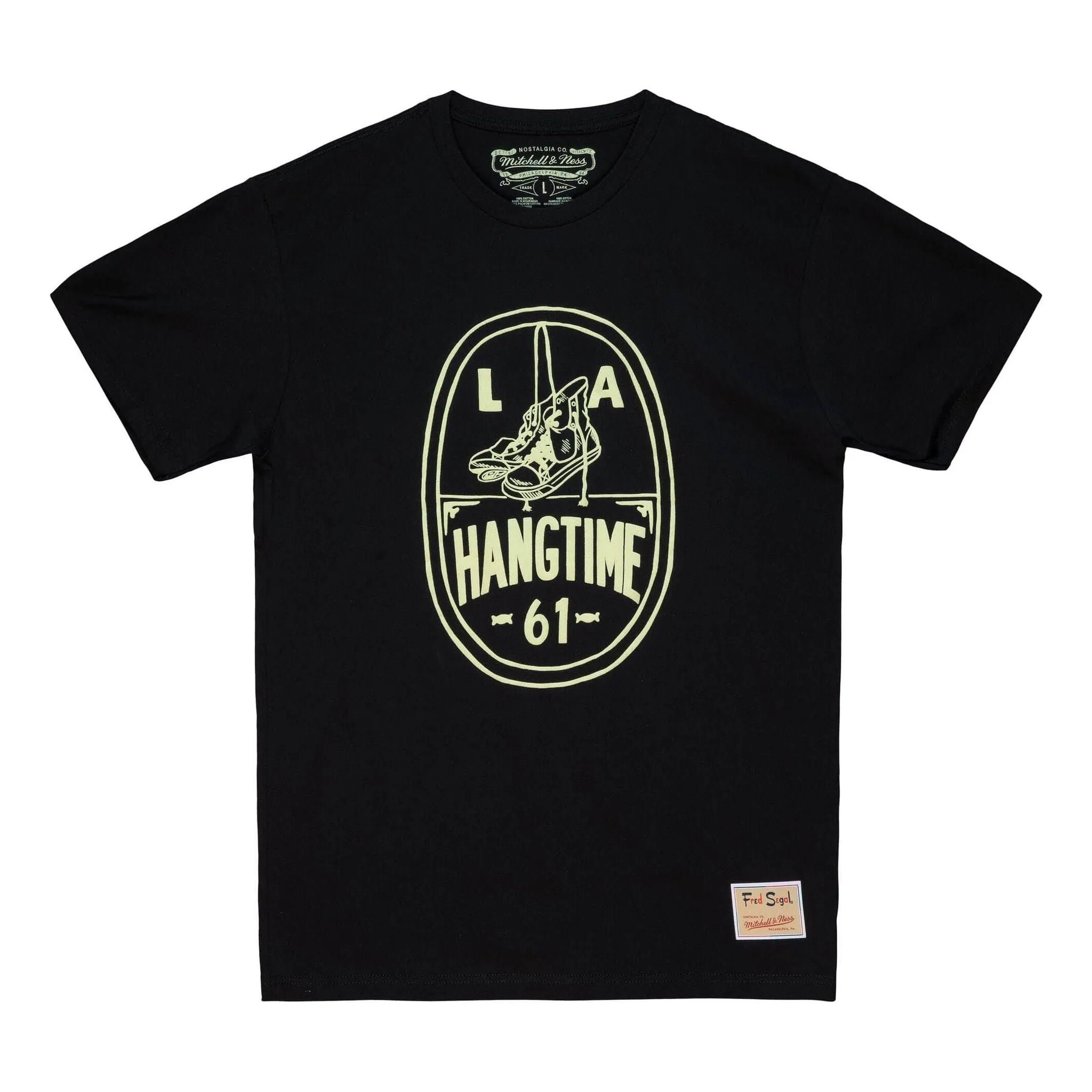Mitchell & Ness x Fred Segal LA Hangtime T-shirt 'Black' BMTRLD21105-CLBBLCK sold by KicksCrew
