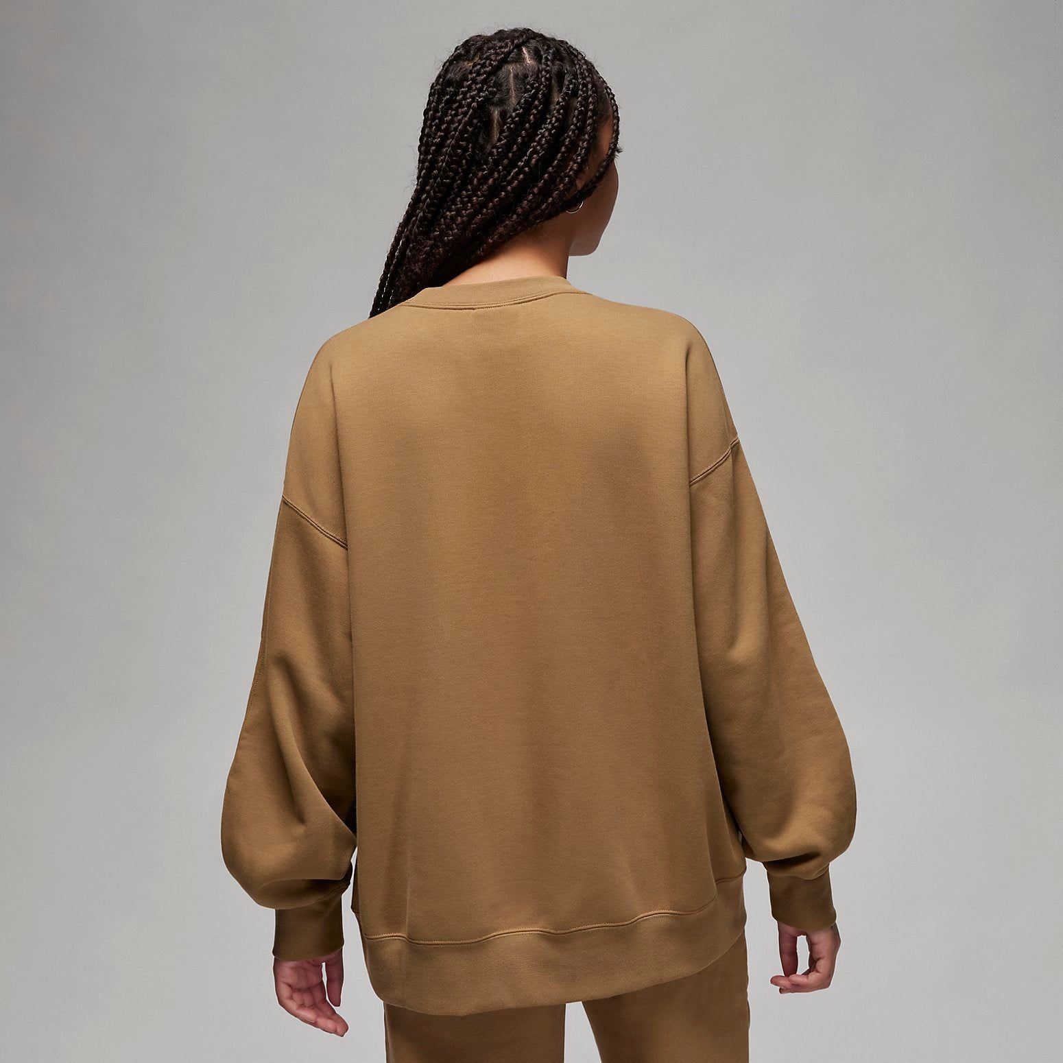 (WMNS) Air Jordan Flight Fleece Crewneck Sweatshirt 'Brown' FB5116-395 sold by KicksCrew product image thumbnail 3