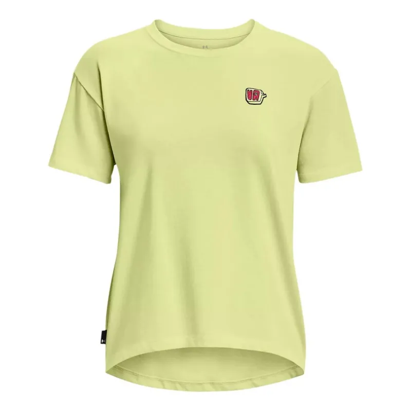 (WMNS) Under Armour Heavyweight Graphic T-shirt 'Yellow' 1376743-391 sold by KicksCrew