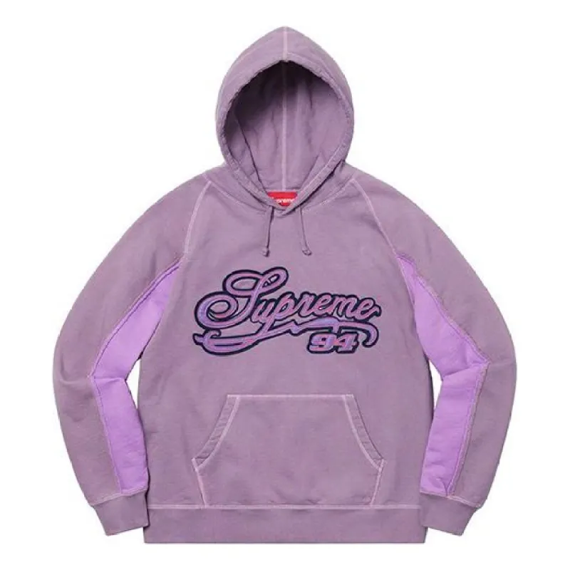 Supreme Paneled Script Hooded Sweatshirt 'Purple' SUP-SS21-704 sold by KicksCrew