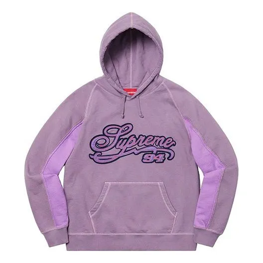Supreme Paneled Script Hooded Sweatshirt 'Purple' SUP-SS21-704 sold by KicksCrew