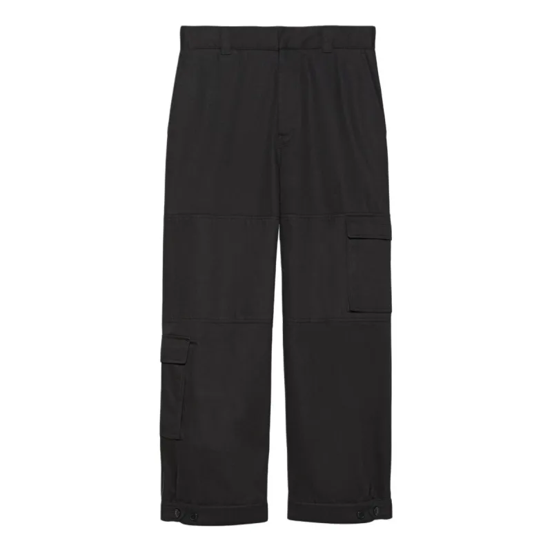 Gucci Cotton Drill Cargo Trousers With Patch 'Black' 776978-ZAPRO-1000 sold by KicksCrew