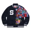 Supreme x New Era x MLB Varsity Jacket 'Black Multi-Color' SUP-SS20-573 sold by KicksCrew