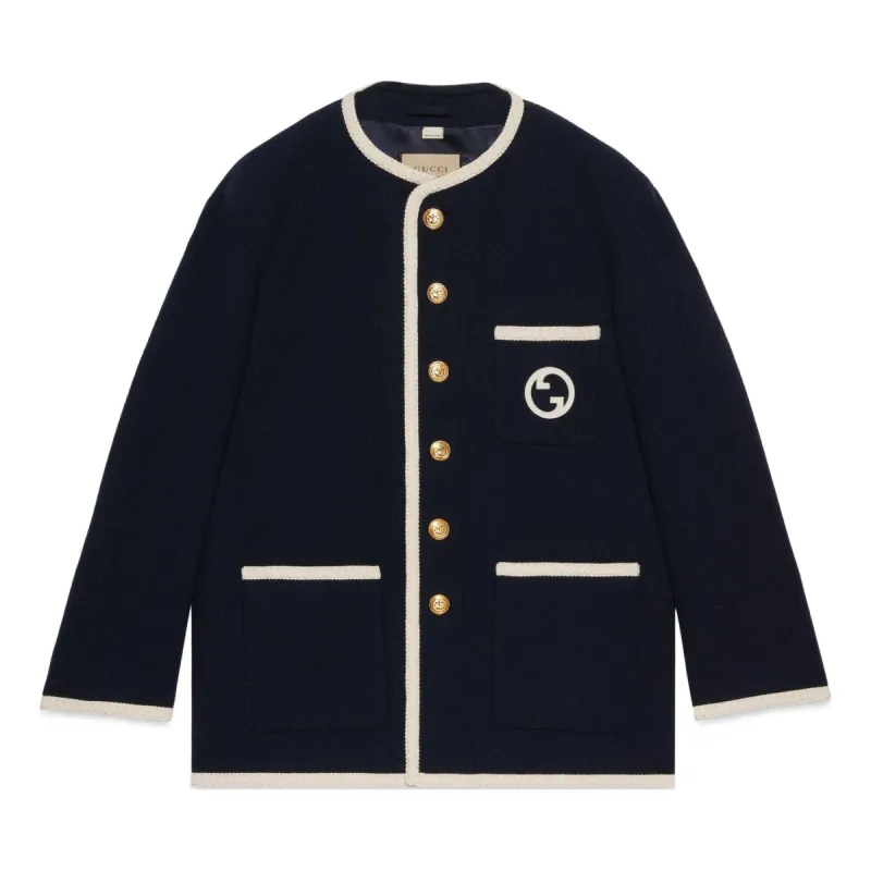 (WMNS) Gucci Retro Tweed Jacket With Embroidery 'Blue' 749578-ZANIZ-4613 sold by KicksCrew