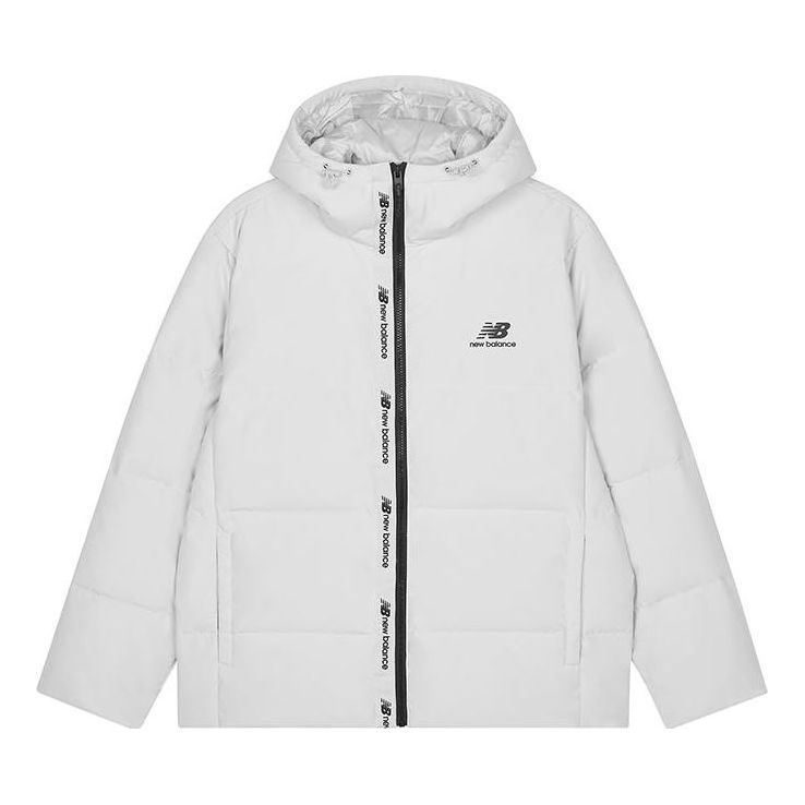 New Balance Logo Print Down Jacket 'White Black' AMJ23343-GYM sold by KicksCrew