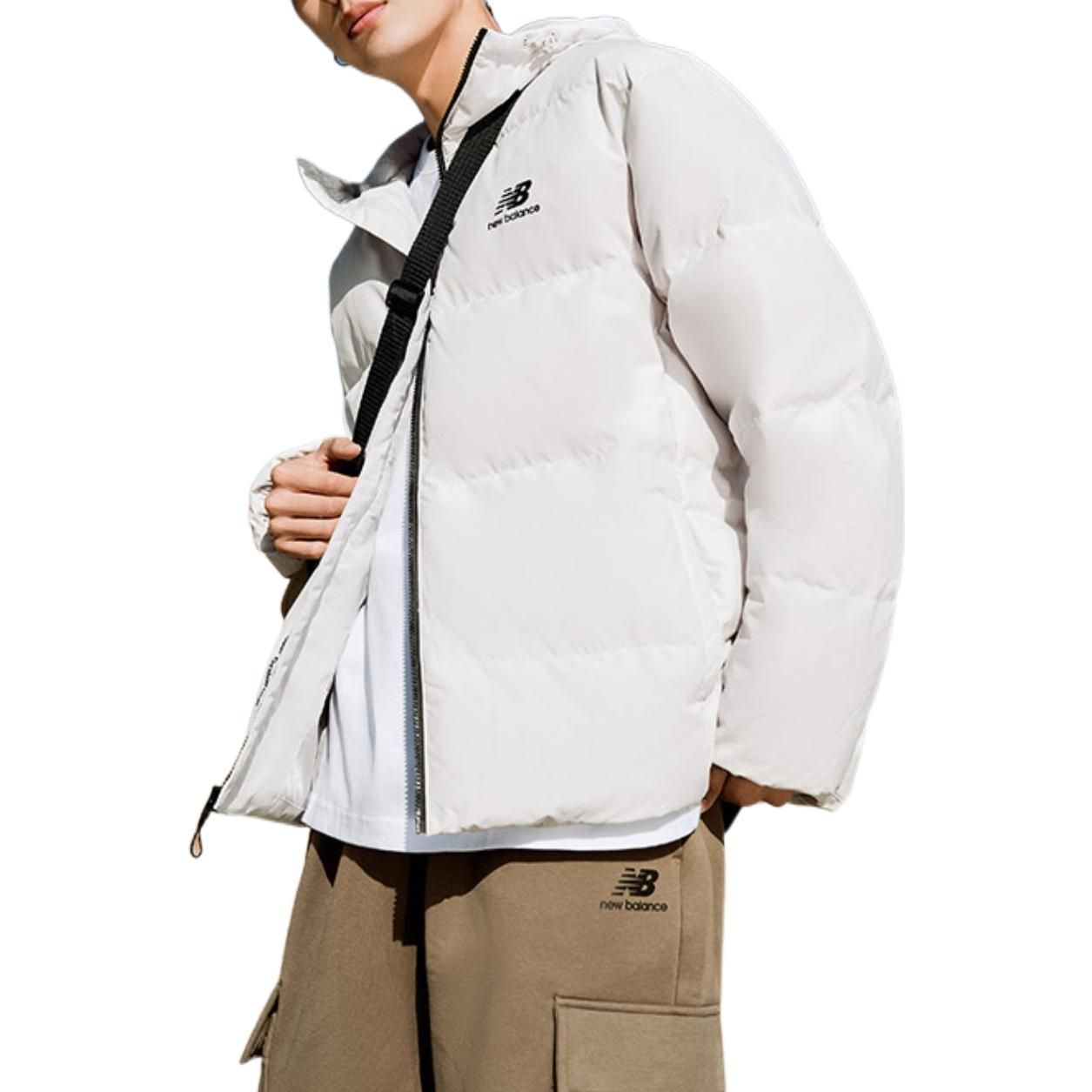 New Balance Logo Print Down Jacket 'White Black' AMJ23343-GYM sold by KicksCrew product image thumbnail 4